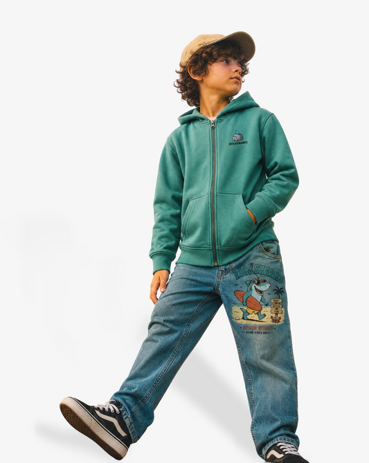 Rock Sharks | Sudadera con cremallera de algodón orgánico