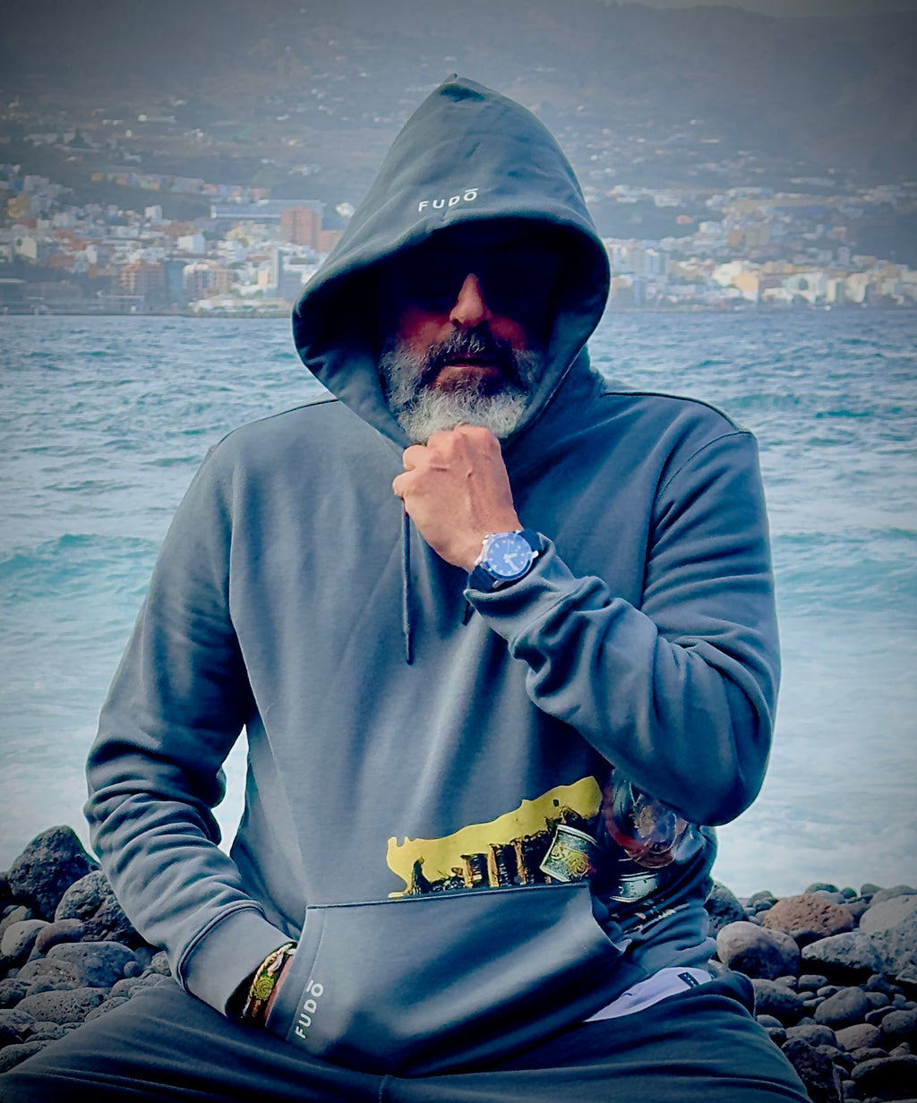 "Premium cotton hoodie FUDO, 
Japanese signature style, modern fit hoodie for casual wear by FUDO, 
luxury wear FUDO, Japanese clothing FUDO, sustainable wear , 
Ethical design streetwear"