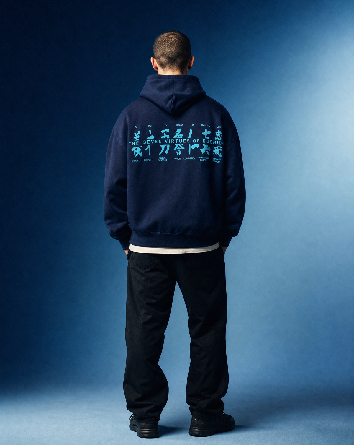 BUSHIDŌ | Felpa con cappuccio oversize di cotone organico